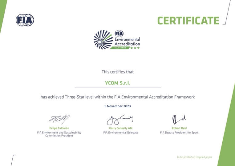 Sustainability in motorsport: FIA 3 stars certificate